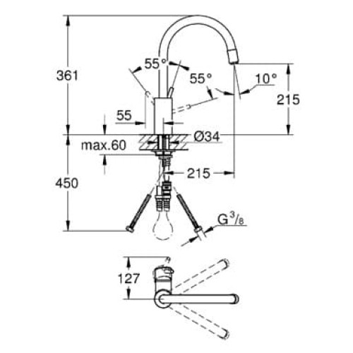 Смеситель Grohe CONCETTO DN 15 хром, 32663003
