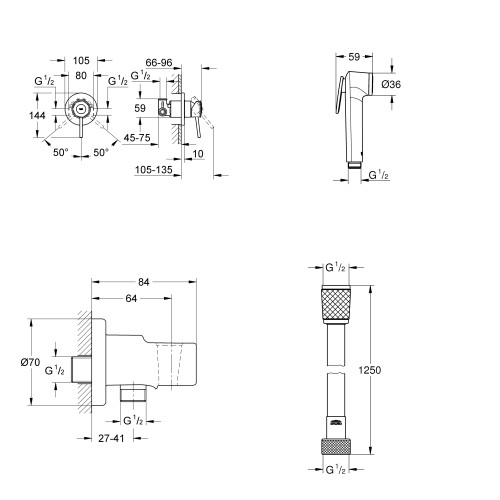 Гигиенический набор Grohe New Tempesta UA11104802