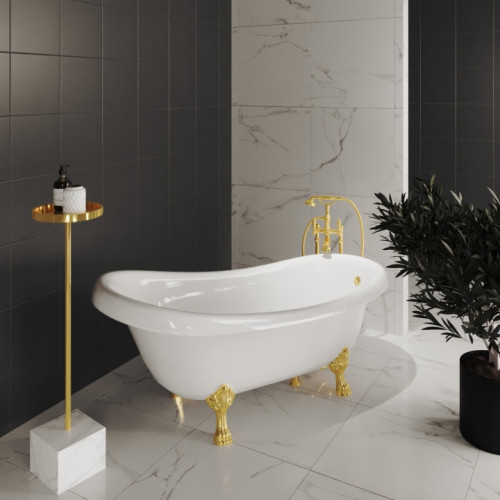 Ванна окремостояща кам'яна на левових лапах золото Amidicon SIMFONIYA 167x80 см gold