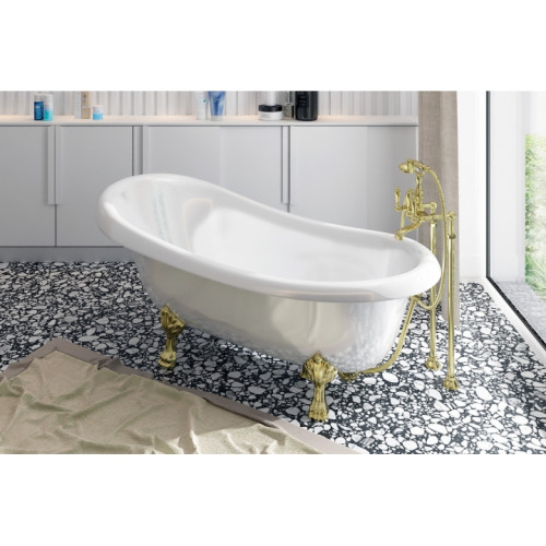 Ванна окремостояща кам'яна на левових лапах золото Amidicon SIMFONIYA 167x80 см gold