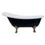 Ванна окремостояща кам'яна чорна на левових лапах золото Amidicon SIMFONIYA 167x80 см black