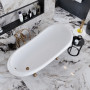 Ванна окремостояща кам'яна чорна на левових лапах золото Amidicon SIMFONIYA 167x80 см black