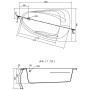Ванна Cersanit JOANNA NEW 150 X 95 асимметричная Правая + ножки, S301-168