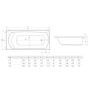 Ванна RADAWAY Kea 170x75 + ніжки + сифон R315L, WA1-04-170x075US