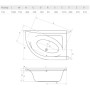 Ванна акриловая RADAWAY Mistra 150х100 + сифон + ножки, WA1-07-150x100LS