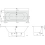 Ванна кварилова Villeroy&Boch Oberon 2.0 180x80 см + панель + сифон, UBQ180OBR2DV-01