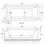 Ванна VOLLE Solo 150x70 cм без ніжек 1210.001570