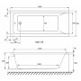 Ванна VOLLE Solo 160x70 cм без ніжек 1210.001670