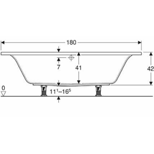 Ванна KOLO SUPERO 180x80 см + ножки, 5362000